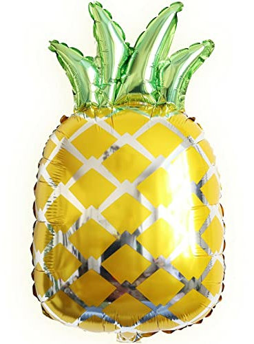 Folienballons Früchte Ananas Avocado Erdbeere Geburtstag Kiwi Melone Luftballons, Muster:Ananas Grün