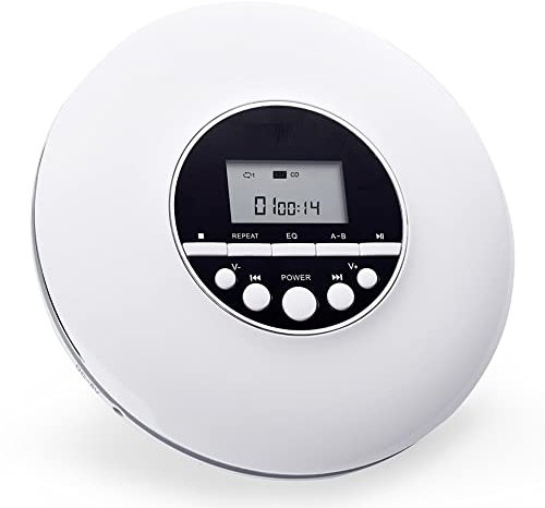 Portable Disc CD Player, Personal Music CD Players Anti-Skip Shockproof Protection with Headphones Jack, Powered by USB/AA Battery Operated