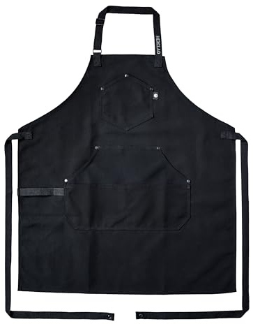 HexClad Grembiule da cuoco Eco Modern per cucinare e grigliare, grembiule professionale in tessuto HexTwill con tasche