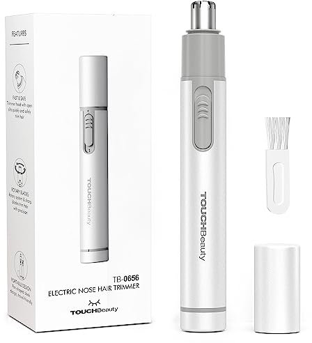 TOUCHBeauty Nasenhaartrimmer, tragbarer elektrischer Nasenhaartrimmer, persönliche Haarentfernung zum Haareschneiden, batteriebetrieben, weiß AG-0656