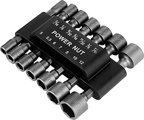 HPHOPE Steckschlüssel-Set, 14-teilig, 1/4 Zoll Sechskantschaft, geeignet für jede Marke von Handbohrmaschinen, elektrischen Bohrern, elektrischen Schraubendrehern und Steckschlüsseln