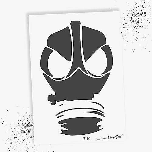 LaserCad Schablonen BANKSY Streetart (B114, ABC Mask, DIN A7) Stencil für Graffiti, Airbrush, Kunst, Deko, zum Malen