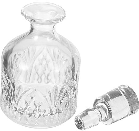 Yardwe Décanteur à Whisky Verre Transparent Élégant Avec Bouchon Verre Gravé Carafe Pour Stockage Et Service Décoration Maison Et Cadeau Amateurs De Spiritueux