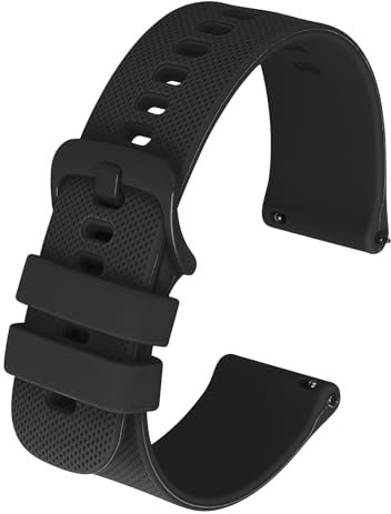Andibro Bracelets de montre en silicone, fermeture rapide, bracelet de montre de sport étanche, bracelet de rechange en caoutchouc souple avec boucle en métal, pour hommes et femmes, 22mm