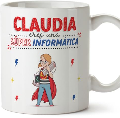 MUGFFINS Tazas Personalizadas para INFORMÁTICA mujer - En Español - ¡Eres Súper! - 11 oz / 330 ml - Regalo Personalizable original y divertido