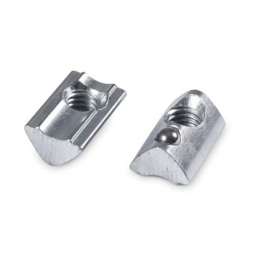 50x M3 Nutensteine Nut 6 mit Zentrierung und Federkugel, kompatibel mit item, Stahl verzinkt Gewinde M3