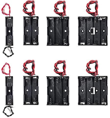 AEDIKO 8pcs AA Battery Holder 2pcs Single AA Battery Holder 2pcs 2X 1.5V 2 AA Battery Holder 2pcs 3 AA Battery Holder with Wires 2pcs 4X 1.5V 4 AA Battery Holder