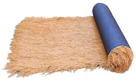 JIANGSS Rollos de Paja de Palma Artificial, Rollo de Paja de Palma sintética Impermeable e ignífuga, Techo de Hierba de Paja pesintética, Paja de simulación de PE,Longitud Personalizable,16m/52.4ft
