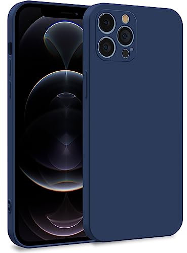 MyGadget Silikon Hülle kompatibel mit Apple iPhone 12 Pro - Zweilagige Handyhülle mit Kameraschutz - Cover mit Innenfutter & Silikon außen - Dunkelblau