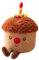 KSHSAA Juguete de Peluche para Tarta de cumpleaños, Chocolate, Fresa, Arco, Almohada de Juguete para Tarta de cumpleaños, Figura de Peluche, Linda Almohada para Tarta con Sonrisa, Peluche de