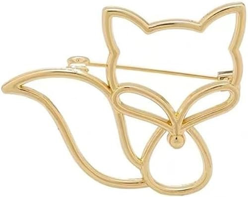 Niedliche Tier Emaille Metall Brosche Abzeichen Fuchs Brosche Hohle Fuchs Anstecknadel Hübsches Cartoon Tier Abzeichen Stoff Hut Anzug Dekoration Accessoire Modeschmuck Geschenk für Frauen Mädchen