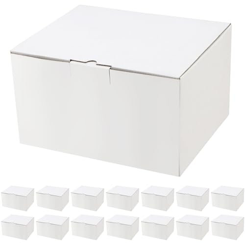 UNGFEI 15 PCS White Cardboard Mailing Box, 25.5 x 21 x 14.5cm White Corrugated Cardboard Shipping Boxes, White Cardboard Postal Boxes, Corrugated Packaging Boxes for Small Gifts, Item