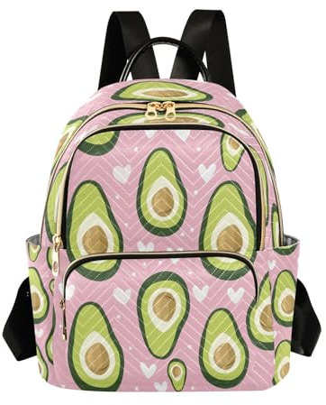 Mnsruu Love Avocado Rucksack, Geldbörse, Damen-Rucksack, Reise-Umhängetasche, lässiger Alltagsrucksack, Love Avocado, S