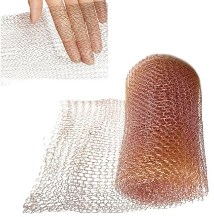 6mx12.7cm Anti-snail Copper Wire Mesh, Anti Snail Fence Copper Net, Snail Repellent Double-layer Knitted Copper Mesh, Pure Copper Wire Mesh Tape, Copper Mesh Roll for Insect Rodent Proofing (1Pc)