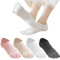 ZOCONE 4 Paar Zehensocken für Damen, Baumwolle, Socken mit getrennten Zehen für Damen, rutschfest, atmungsaktiv, getrennte Zehensocken für Damen, kurze Socken für Laufen, Yoga, Pilates, B, 34-39