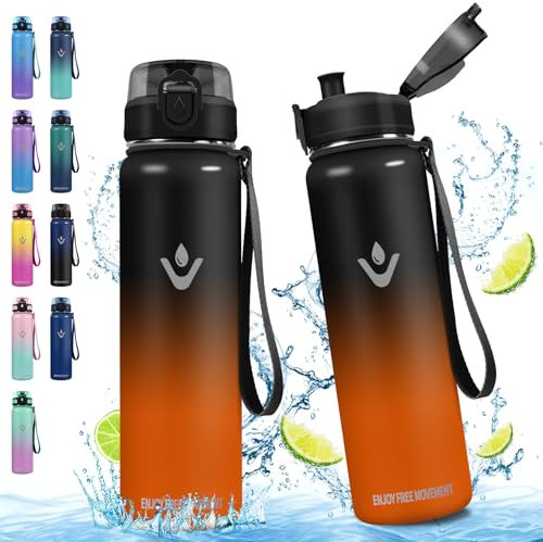 Vikaster Botella Termica, 500ml sin BPA, Botella Agua Acero Inoxidable, a Prueba de Fugas, Botella de Agua, Reutilizable, Cantimplora para Deporte, Oficina, Escuela, Ciclismo