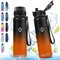 Vikaster Bouteille acier inoxydable - Thermos 0.5l, 24h froid & 12h chaud, Gourdes Sans BPA, Gourde Enfant & Adulte pour Sport, école, Bureau, Gym, Voyage, Noir/Rouge