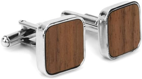 Manschettenknöpfe Herren,Personalisiertes Manchettenknoepfe Herren für Herren aus Walnuss,Manschettenknöpfe Herren Personalisiert,Personalisierte Geschenke Männer-Quadratische