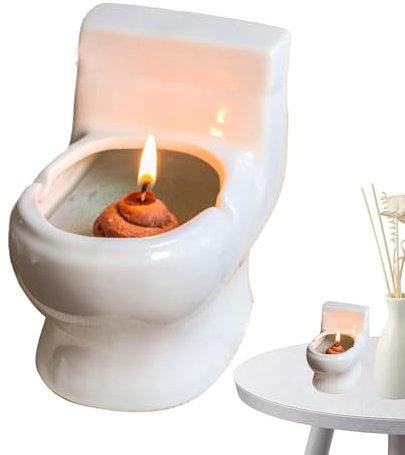 Einzelkerze, Duftkerze in Form einer Toilettentasse | Lustige handgefertigte Duftkerzen in Toilettentassenform - Kerzen im Glas für kreative Desktop-Dekoration Multifunzion
