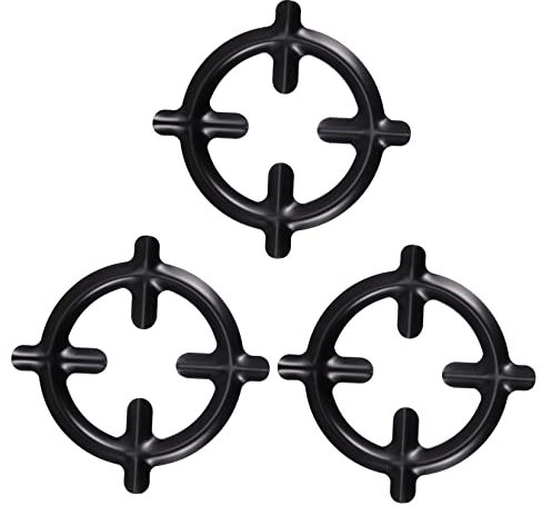 MAGICLULU 3pcs Hob Burner Top Stand Replacement Grill Grates Mocha Pot Coffee Pot Stove Holder Pan Holder Wok Burner Mud Kitchen Cooker Rings and Knobs Stove Trivets Round Pot Racks Gas Iron