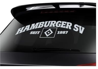 HSV Heckscheibenaufkleber groß in 72 x 20 cm, Silber, PVC, Outdoor, Auto-Sticker
