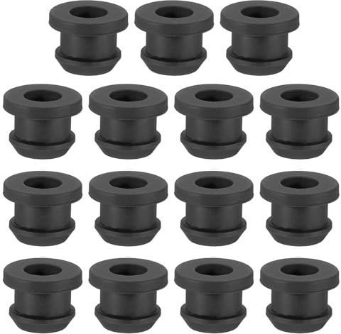 PATIKIL 10mm / 3/8 Inch Drill Hole,1/4 Inch ID Rubber Grommets, 15Pcs Top Hat Grommet for Wiring Eyelet Ring Gasket Automotive Firewall Cable Hole Plugs Wires Protection, Black