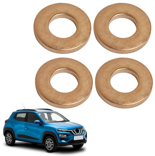 4 Stück Kupfer-Einspritzdüsendichtung, Dichtring, Injektorhalter aus Kupfer kompatibel mit CLIO KANGOO SPACE LAGUNA MEGANE MASTER THALIA LOGAN 1.5 1.9 2.0 2.2 2.5 DCI OEM: 7703062072
