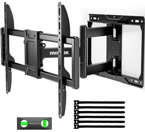 monTEK Full Motion TV Wall Mount for 37-84 Inch TVs, TV Mount Bracket with Articulating Arms, Tool-Free Tilt & Swivel, Extension, Max VESA 600x400mm, Fits 12/16 Wood Studs, Up to 110lbs, 4X Tested