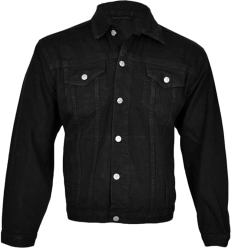 Men’s Denim Jacket - Classic Trucker Jean Jacket for Men | Vintage Western Style | Casual Workwear Coat with Pockets | Heavy Duty Button-Down Outerwear -Sizes S-3XL
