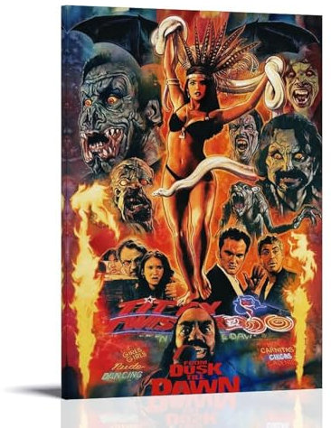 OREAUORN Poster mit der Aufschrift From Dusk Till Dawn (1), ästhetisches Vintage-Poster, dekoratives Gemälde für Wohnzimmer, Schlafzimmer, 20 x 30 cm, Rahmenstil-6