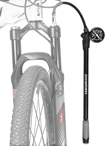 Shock Pump - 300 psi High Pressure Air Pump for Fork, Mountain Bike Repair Tool with Gauge and Air Blood, This Air Fork Pump is a Must for Ra Road Trip Must-Haves