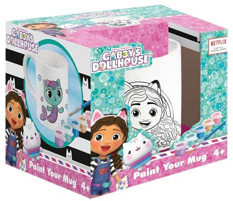 Totum Gabby's Dollhouse Paint Your Own Mug, Arts and Crafts Activity Set, Ages 4+