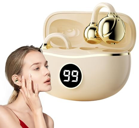 Generisch Open Ear Earbuds – Lightweight Wireless Earphones with Comfortable Clip On Design and Clear Sound | Earrbuds | Earbuuds for Running, Driving, and Daily Commute