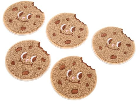 Zerodis 10pcs Cookie Sticked Patches, Cartoon Applique Gestickt auf Eisen auf Patch Süße Keksaufkleber, Einzigartiges und Trendiges Modisches Statement Zum Reparieren und Dekorieren.