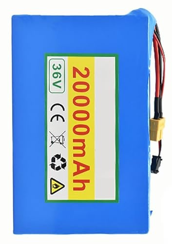 Batterie De Vélo Électrique 36V 20Ah Batterie Électrique avec Chargeur 10S2P Batterie Haute Puissance Remplaçable Étanche Batterie pour 200W 500W 800W 1000W 36V 20Ah,XT60