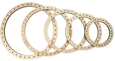 EIOLWJIEO Vielseitiges Webstuhl Set, einfach zu handhabende Holzwebstühle zum Basteln von Hüten und Schals, Webset aus Holz, DIY Stirnbänder, runder Rahmen, DIY Stricken