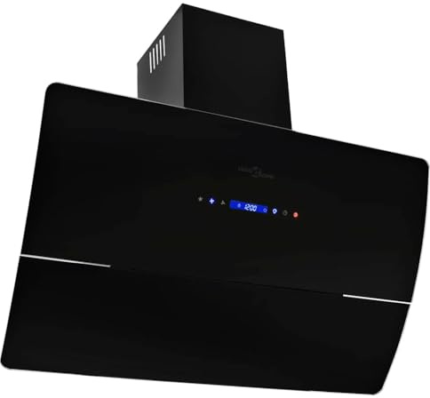 Hotte Aspirante 90 cm, Hotte de Cuisine acier inoxydable 756 m³/h 90 cm Noir