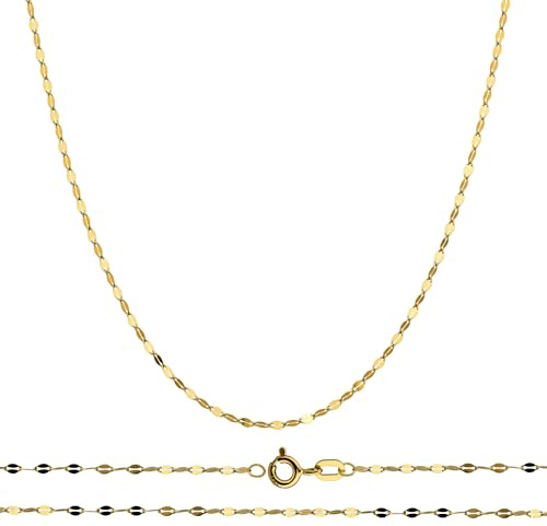 LAMUR 375 Gold Halskette (9K) – Kette für Damen, Goldkette mit Schlangenmuster, Damenschmuck mit Reinigungstuch & Geschenkverpackung, Goldschmuck