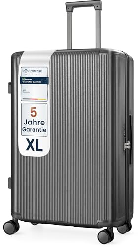 4FLY Leichter Premium Hartschalen-Reisekoffer XL - Groß 78cm (103L) – Großer Trolley Koffer mit TSA-Schloss, 4 Spinner-Doppelrollen & Aluminium-Teleskopgriff, Aufgabegepäck Reisegepäck