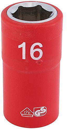 Draper 31843 1/2-Inch Square Drive Fully Insulated VDE Socket, 16 mm Size