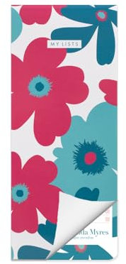 Matilda Myres Shopping List Pad from Fridge List Pad | Multi-Use List Pad | Magnetic Hanging | 100 Sheets | Teal