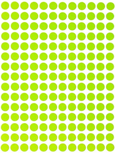 Royal Green Sticker Dots 8mm (0.8 cm) Colored Dot Stickers in Noen Yellow - 2520 Pack