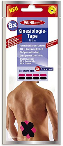 gie-Tape vorgWundmed 3er Vorteilspack Kinesioloeschnitten Rücken schwarz/pink, 3 Pack a 8 Stk.