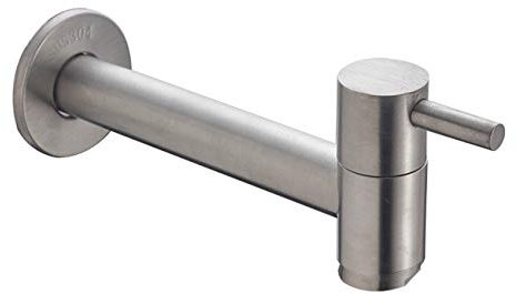 Wandmontage Edelstahl Wasserhahn Kaltwasser WC Waschbecken Wasserhahn Mop Teich Garten Wasserhähne Nickel Gebürstet