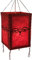 GURU SHOP Lokta Papier Hänge Lampenschirm, Deckenleuchte aus Handgeschöpftem Papier - Buddha Augen Rot, 28x18x18 cm