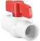 sourcing map PVC Kugelhahn Wasserrohr Gewindeenden 1-1/2 Innendurchmesser Rot Weiß