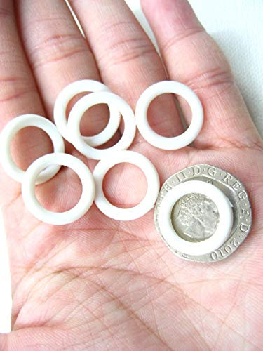 50 Stück Vorhang Raffrollo Kordel Ringe 15mm Weiß Regency Cord Guide Schlaufen Nähen Stich