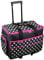 Sewing Online Large Sewing Machine Trolley Bag on Wheels, Black with White Spots & Pink Trim | 53 x 41 x 29cm | Sewing Machine Storage for Janome, Brother, Singer, & Most Machines - 006106-BLK-PINK