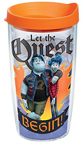 Tervis Disney - Onward Quest Insulated Tumbler with Wrap and Orange Lid, 16oz, Clear