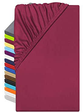 Microfaser Spannbettlaken weich seidig, 120 x 200 cm, Bordeaux